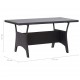 Sodo stalas, juodos spalvos, 120x70x66cm, poliratanas