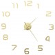 Sieninis 3D laikrodis, auksinis, 100cm, modernaus dizaino, XXL