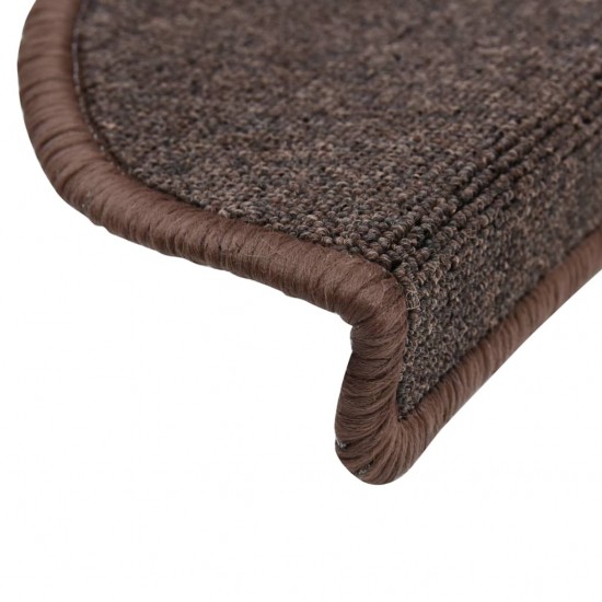 Laiptų kilimėliai, 10vnt., kavos rudos spalvos, 56x17x3cm