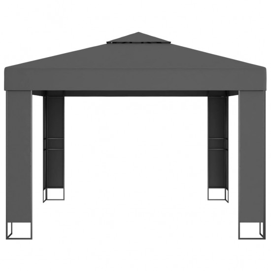 Pavėsinė su dvigubu stogu, 3x3m, antracito spalvos