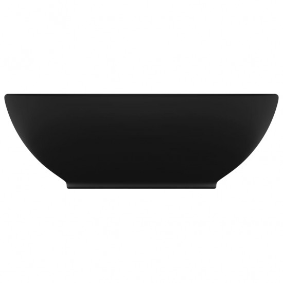Prabangus praustuvas, matinis juodas, 40x33cm, keramika, ovalus