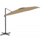 Gembės formos skėtis su aliuminio stulpu, taupe, 400x300cm