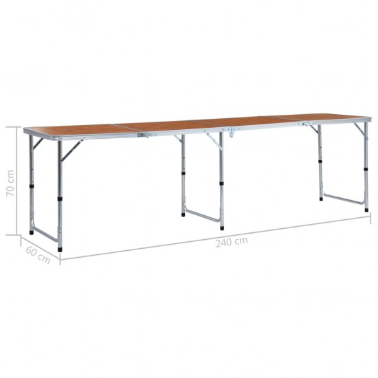Sulankstomas stovyklavimo stalas, 240x60cm, aliuminis