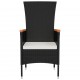 Sodo kėdės su pagalvėlėmis, 2vnt., juodos spalvos, poliratanas