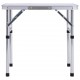 Sulankstomas stovyklavimo stalas, baltas, 60x45cm, aliuminis