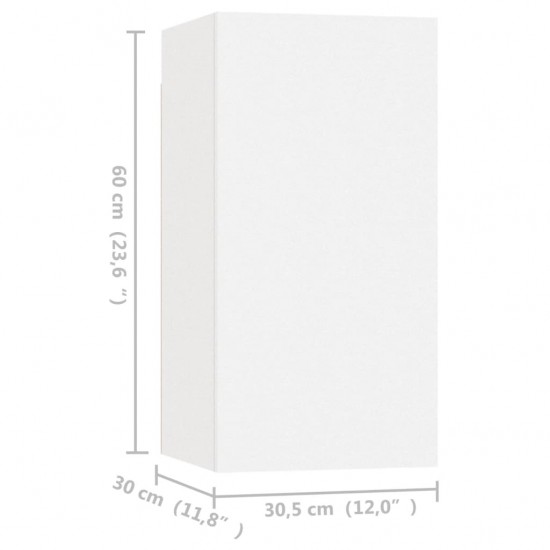 Televizoriaus spintelės, 4vnt., baltos, 30,5x30x60cm, MDP