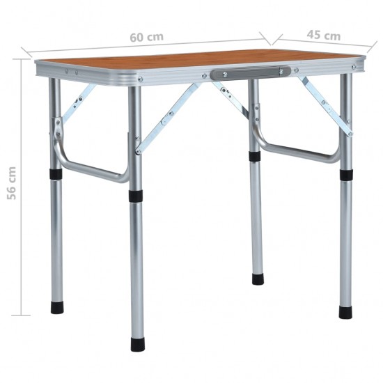 Sulankstomas stovyklavimo stalas, 60x45cm, aliuminis