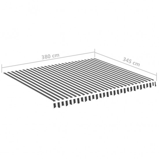 Pakaitinis audinys markizei, antracito ir baltos spalvos, 4x3,5m