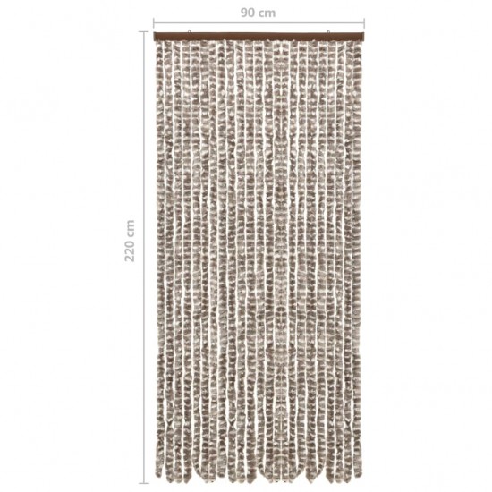 Užuolaida nuo vabzdžių, taupe ir balta, 90x220cm, šenilis