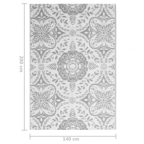 Lauko kilimas, šviesiai pilkos spalvos, 140x200cm, PP
