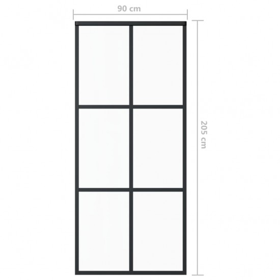 Stumdomos durys su įrangos rinkiniu, 90x205cm, ESG ir aliuminis