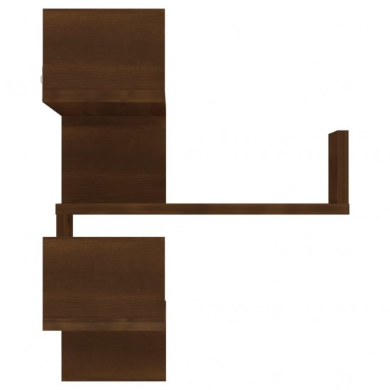 Sieninės kampinės lentynos, 2vnt., rudos, 40x40x50cm, mediena