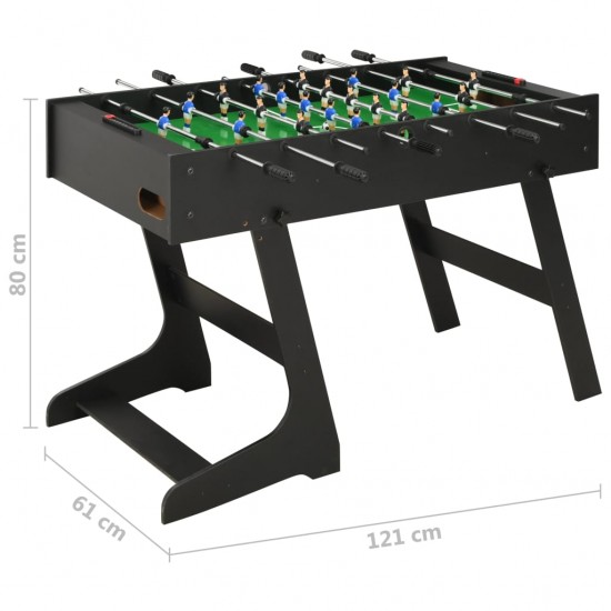 Sulankstomas stalo futbolo stalas, 121x61x80cm, juodas