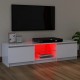 TV spintelė su LED apšvietimu, baltos spalvos, 120x30x35,5cm