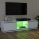 TV spintelė su LED apšvietimu, baltos spalvos, 120x30x35,5cm