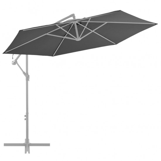 Pakaitinis audinys gembiniam skėčiui, antracito spalvos, 300cm