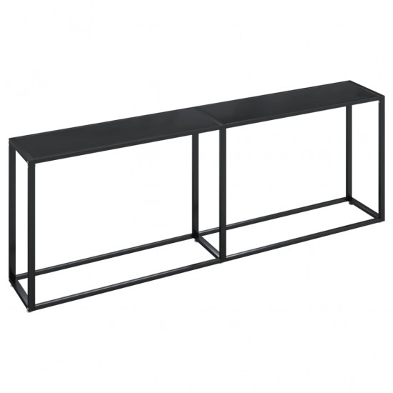 Konsolinis staliukas, juodas, 220x35x75,5cm, stiklas