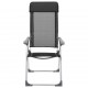 Sulankstomos kempingo kėdės, 4 vnt., juodos, aliuminis