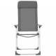 Sulankstomos kempingo kėdės, 4 vnt., pilkos, aliuminis