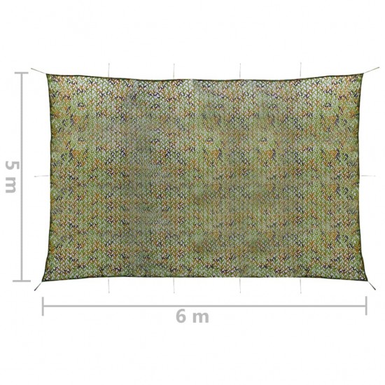 Kamufliažinis tinklas su laikymo krepšiu, žalios spalvos, 5x6m