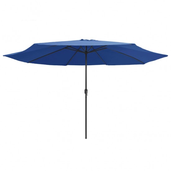 Lauko skėtis su metaliniu stulpu, mėlynos spalvos, 400cm