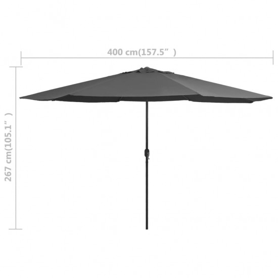 Lauko skėtis su metaliniu stulpu, antracito spalvos, 400cm