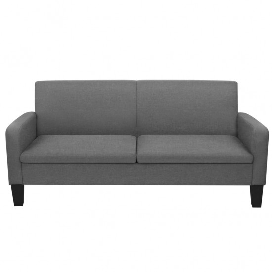 Trivietė sofa, 180x65x76, tamsiai pilka