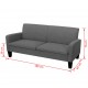 Trivietė sofa, 180x65x76, tamsiai pilka