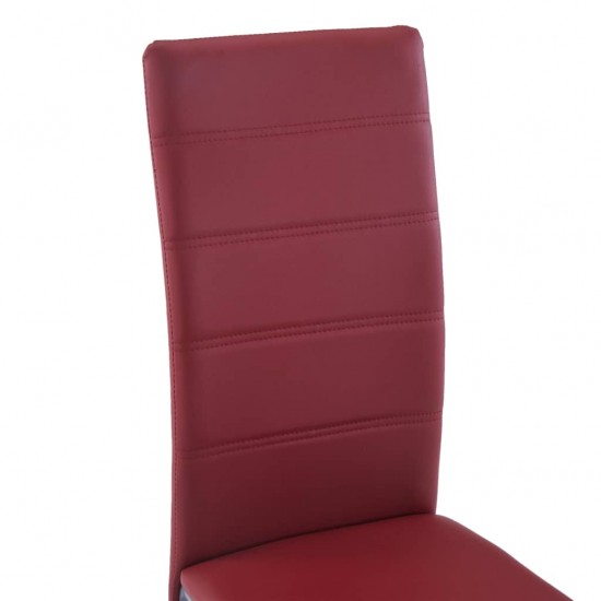 Gembinės valgomojo kėdės, 4vnt., raudonos, dirbtinė oda