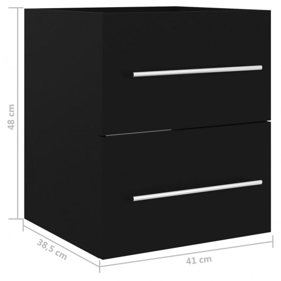 Spintelė praustuvui, juodos spalvos, 41x38,5x48cm, MDP