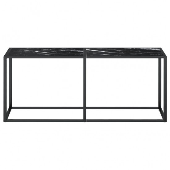 Konsolinis staliukas, juodo marmuro, 180x35x75,5cm, stiklas