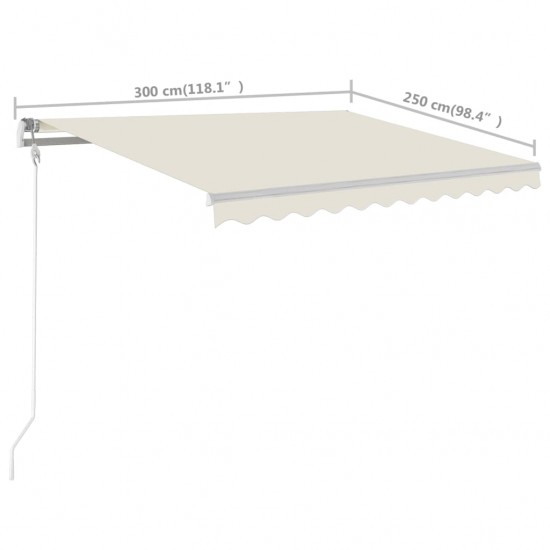 Rankiniu būdu ištraukiama markizė, kreminė, 3x2,5m