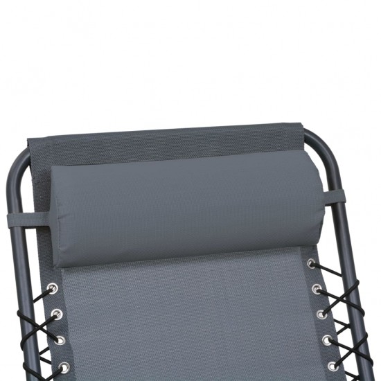 Terasos kėdės atrama galvai, pilka, 40x7,5x15cm, tekstilenas