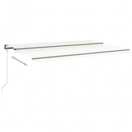 Automatinė markizė su LED/vėjo jutikliu, kreminė, 500x300cm