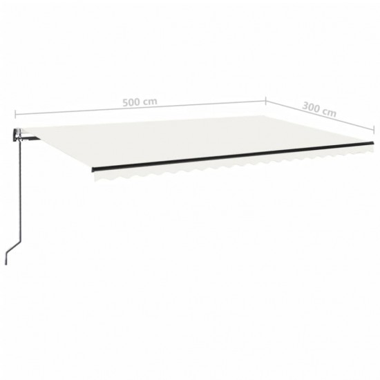 Automatinė markizė su LED/vėjo jutikliu, kreminė, 500x300cm