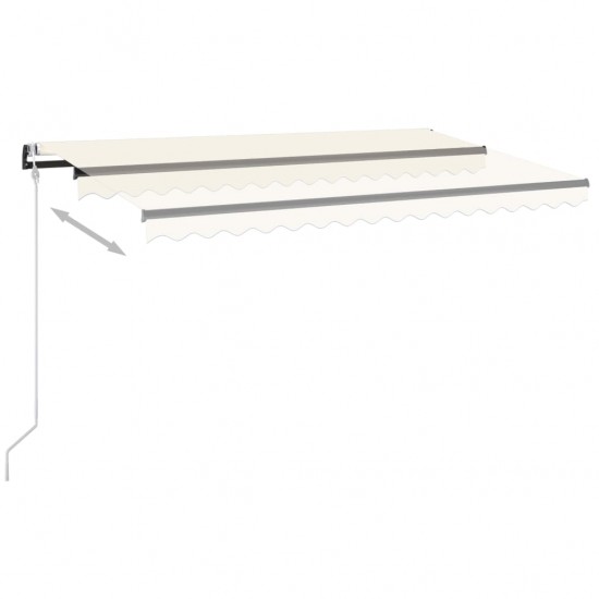 Automatinė markizė su LED/vėjo jutikliu, kreminė, 450x300cm