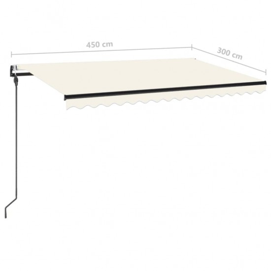 Automatinė markizė su LED/vėjo jutikliu, kreminė, 450x300cm