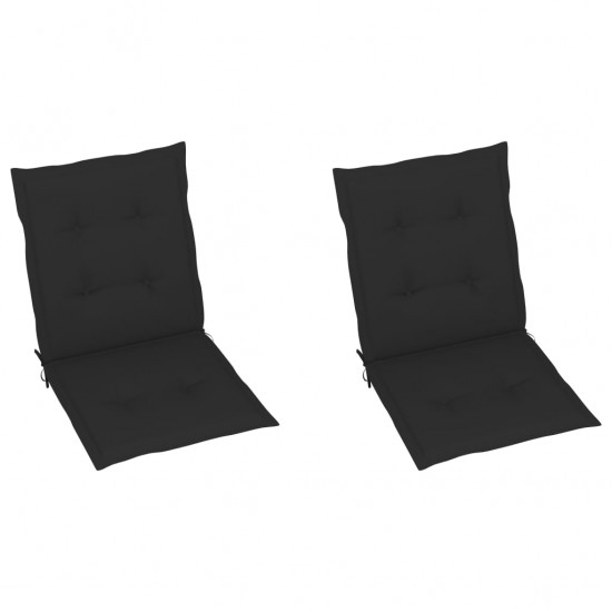 Sodo kėdės pagalvėlės, 2vnt., juodos, 100x50x3cm, audinys