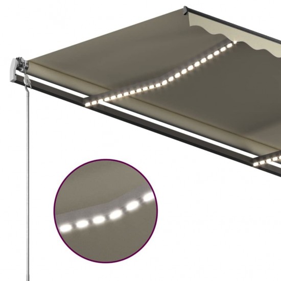 Automatinė markizė su LED/vėjo jutikliu, kreminė, 4x3m