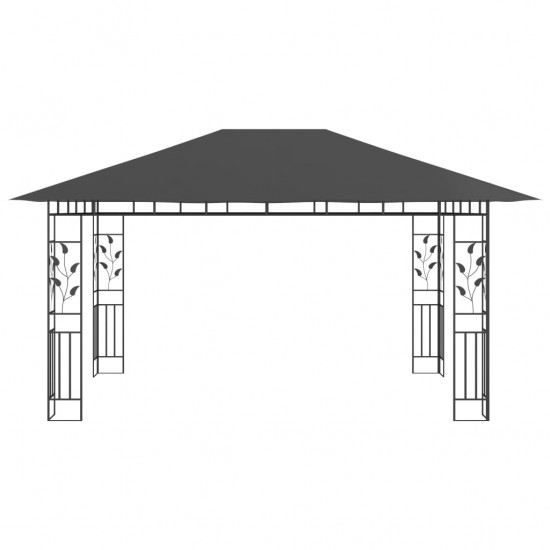 Pavėsinė su tinkleliu nuo uodų, antracito, 4x3x2,73m, 180g/m²