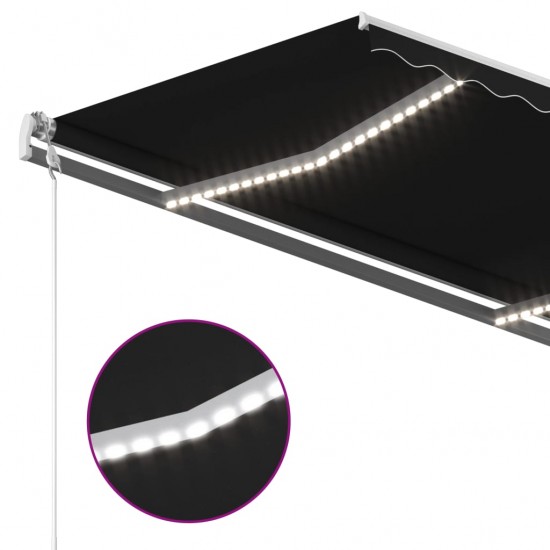 Automatinė markizė su LED/vėjo jutikliu, antracito, 450x300cm