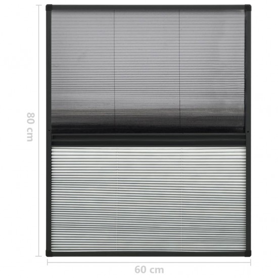 Tinklelis nuo vabzdžių langams, 60x80cm, aliuminis, plisuotas