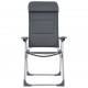 Kempingo kėdės, 2 vnt., pilkos, 58x69x111cm, aliuminis