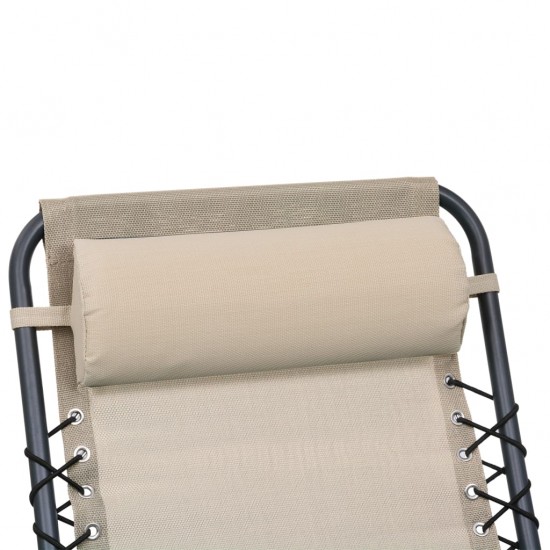 Terasos kėdės atrama galvai, kreminė, 40x7,5x15cm, tekstilenas
