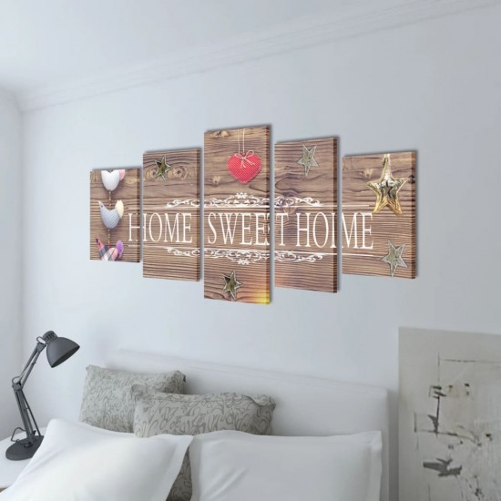 Fotopaveikslas su Užrašu Home Sweet Home ant Drobės 200 x 100 cm