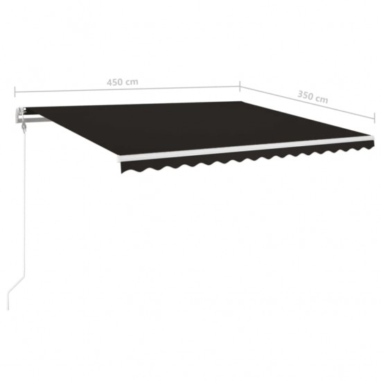 Automatinė markizė su LED/vėjo jutikliu, antracito, 450x350cm