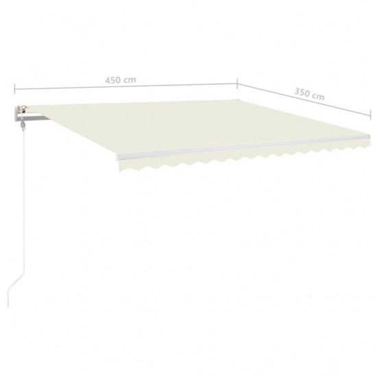 Automatinė markizė su LED/vėjo jutikliu, kreminė, 450x350cm