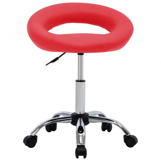Pasukama valgomojo kėdė, raudona, dirbtinė oda (323665)