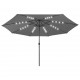 Lauko skėtis su LED ir metaliniu stulpu, antracito, 400cm