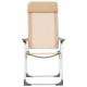 Sulankstomos kempingo kėdės, 4 vnt., kreminės sp., aliuminis